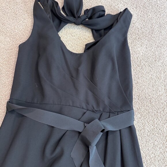 White by Vera Wang Gown Cowl Back Sash Black Tie Bridesmaid Formal Sz 8 VW360069 - Picture 6 of 12